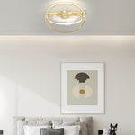2 Rings Creative Mute Three Step Dimming Led Modern Ceiling Fan And Light