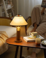 Harrington Table Lamp – Modern Walnut Wood & Brass Accent Lamp