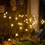 2 Pack Solar Firefly Lights 8Led Starburst Swaying Waterproof Outdoor Garden Landascape Lighting