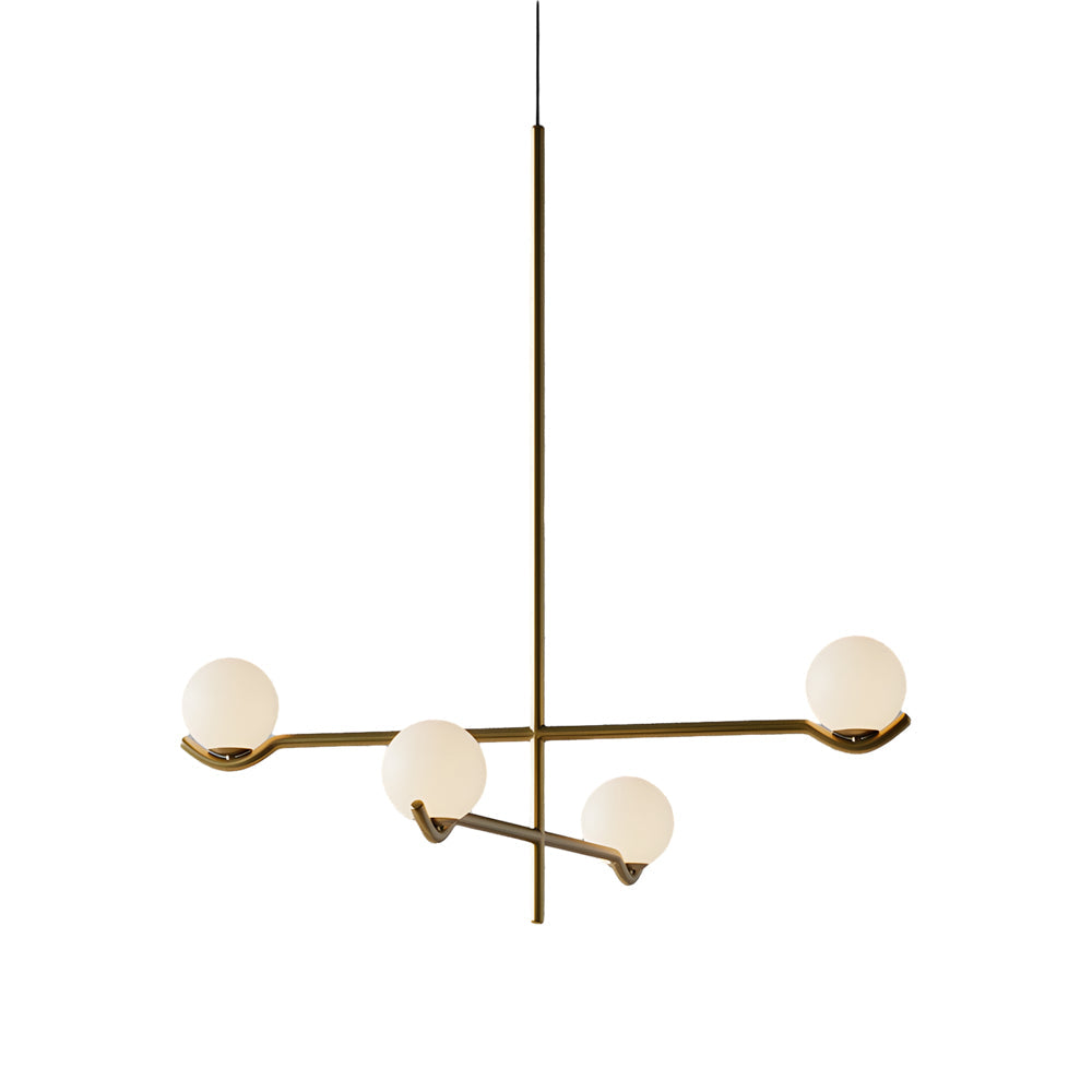 Modern Linear Glass Ball Pendant Light With 3 4 6 Light Black Gold
