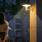 Round Solar Powered Led Outdoor Wall Light With Motion Sensor