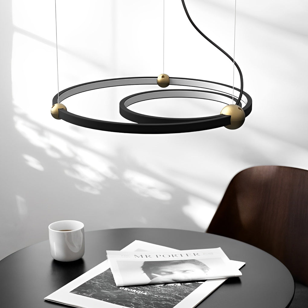 Circular Black Pendant Light Ha091476