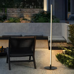 Black Minimalist Outdoor LED Linear Floor Lamp, IP65 Waterproof