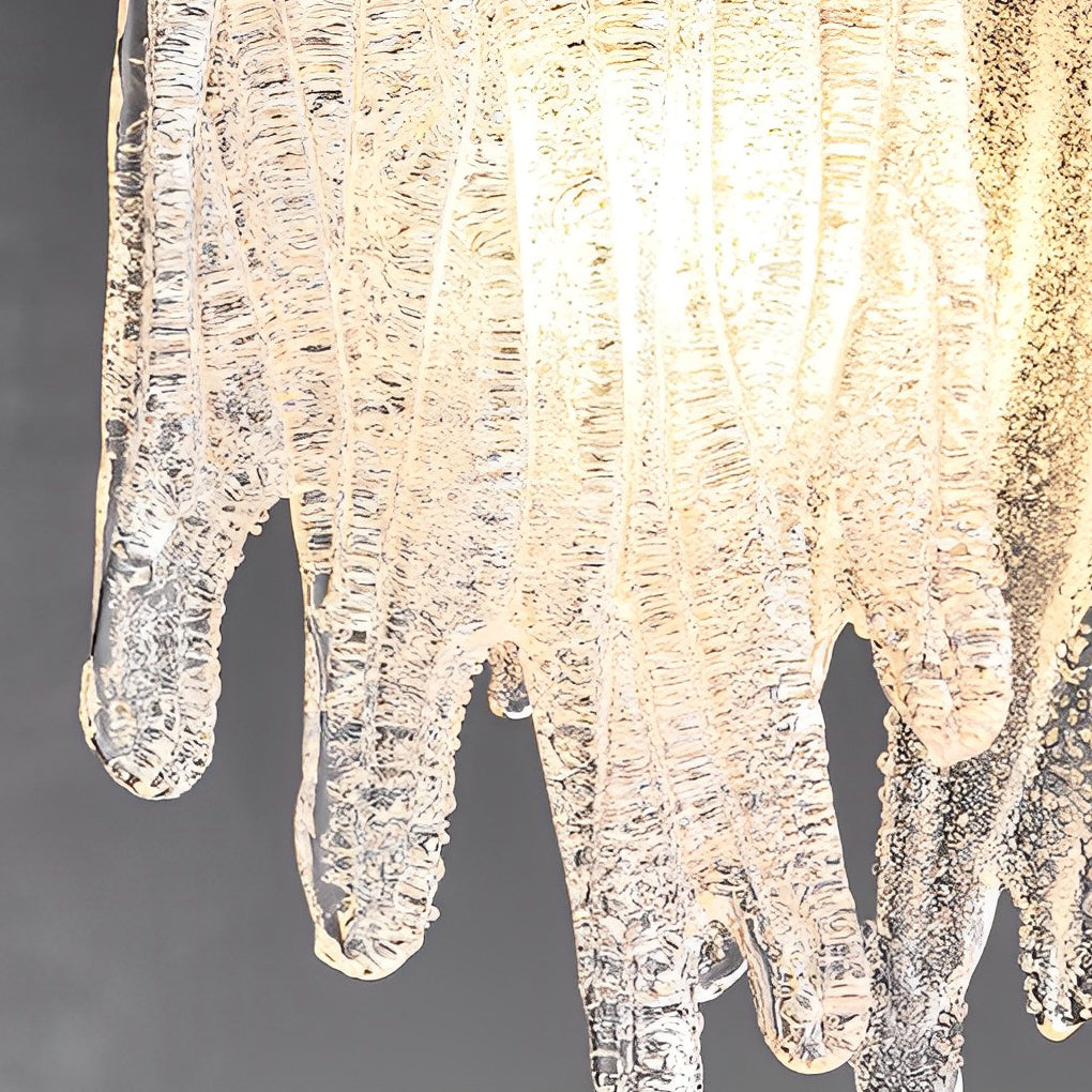 Handcrafted Glass LED Pendant Light with Copper Accent