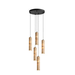 Travertine Cylinder Pendant Light in Warm Stone for Modern Interiors