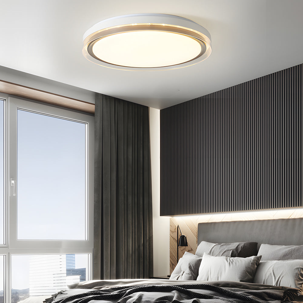 Round Acrylic Creative 3 Step Dimming Led White Modern Ceiling Light Fixture