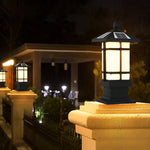 Black Vintage Solar Fence Post Lights Li002155