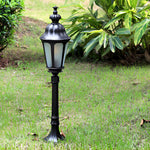 European-Style LED Pathway Lamp Post in Black for Garden and Courtyard