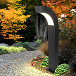 Curved LED Path Light in Black for Modern Landscape Illumination