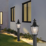 Industrial Aluminum Pathway Light with Caged Shade for Modern Landscapes