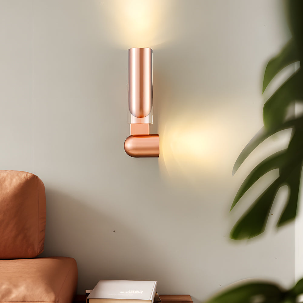 Simple Iron Cylinder Adjustable Up And Down Lighting Modern Wall Lamp