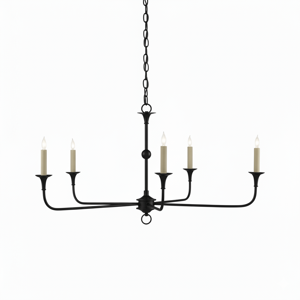 Elara Candle Chandelier – Modern Brass Candelabra Chandelier for Dining Room