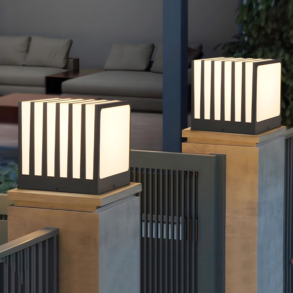 Square Outdoor Column Deck Fence Post Light Waterproof For Garden