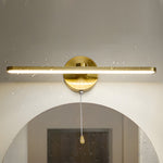 15 74 Modern Led Linear Vanity Lights With Pull Rope Switch Bathroom Lighting In Black Bronze