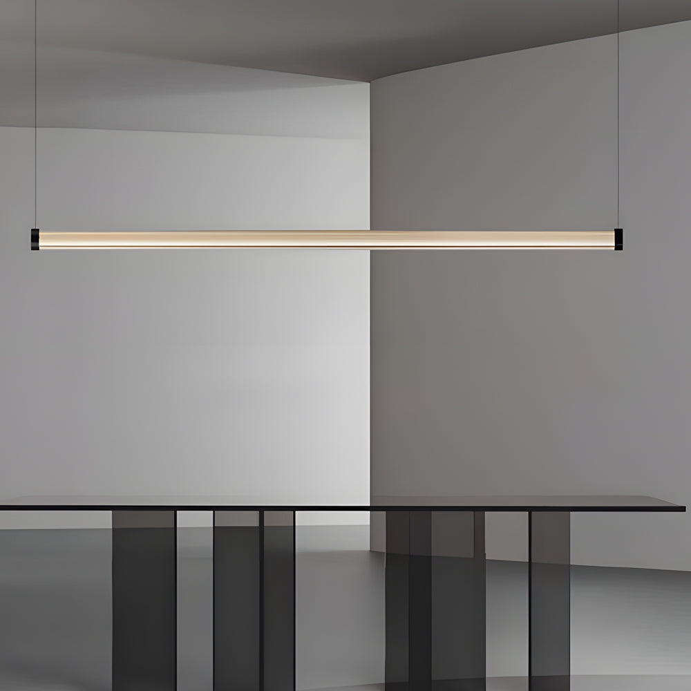 1 Light Glass Linear Led Island Pendant Light