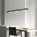1 Light Linear Wavy Round Led Pendant Light