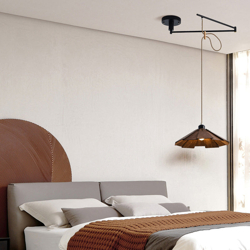 Wood Swing Arm Modern Chandelier Li002610