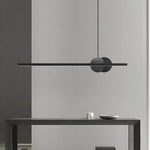 Black Linear Round Marble Led Pendant Light