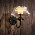 Black Metallic Arm Solar Outdoor Wall Light Adjustable Glass Shade