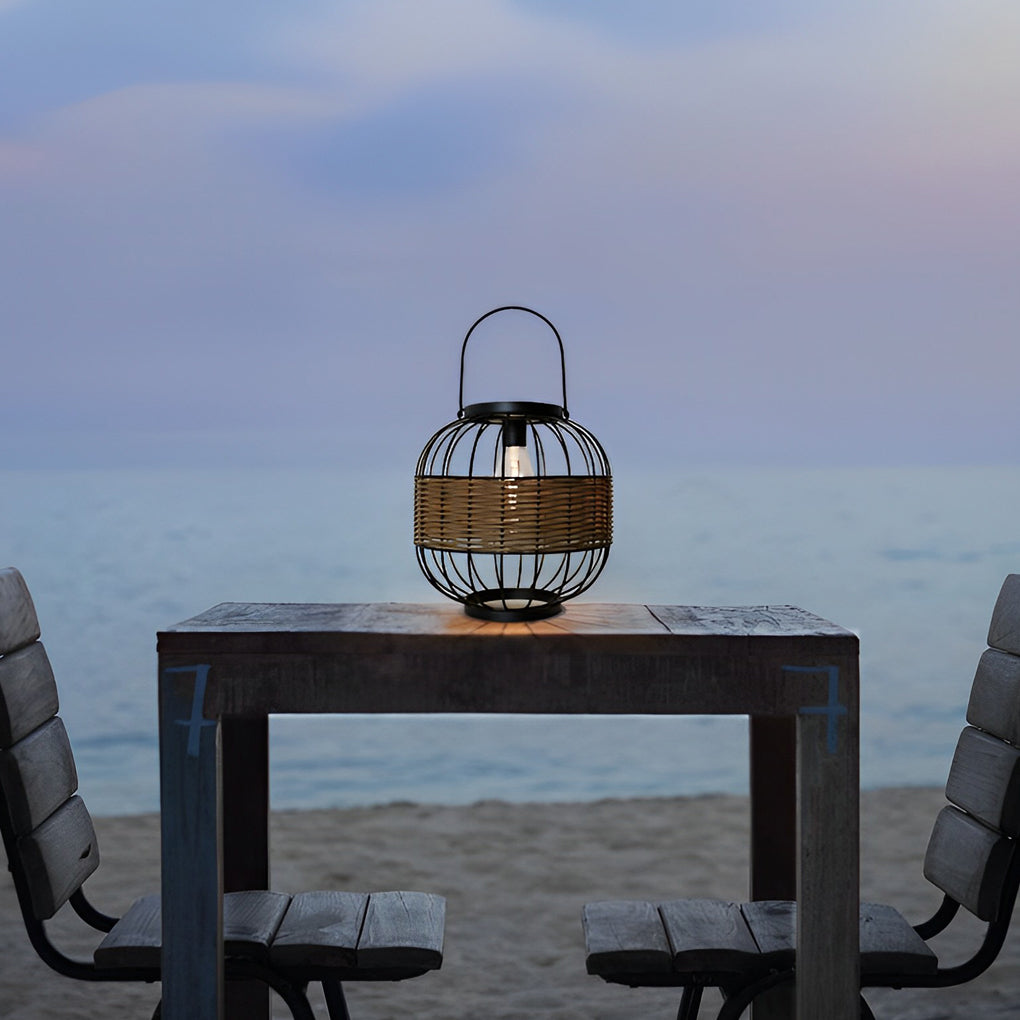 Cage Shape Outdoor Solar Lantern Ha082027