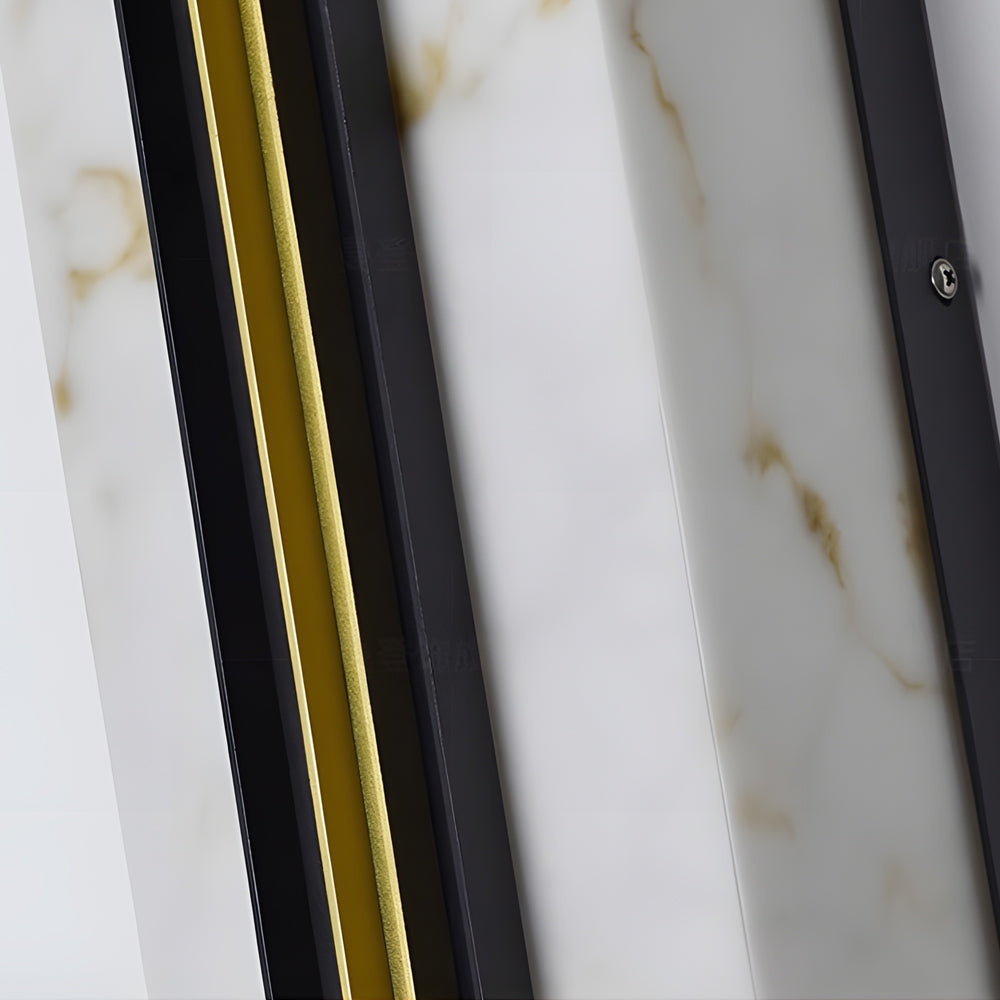 Modern Black Led Indoor Outdoor Wall Lights With Resin Marble Shade