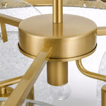 3 Light Round Semi Flush Mount Glass Chandelier