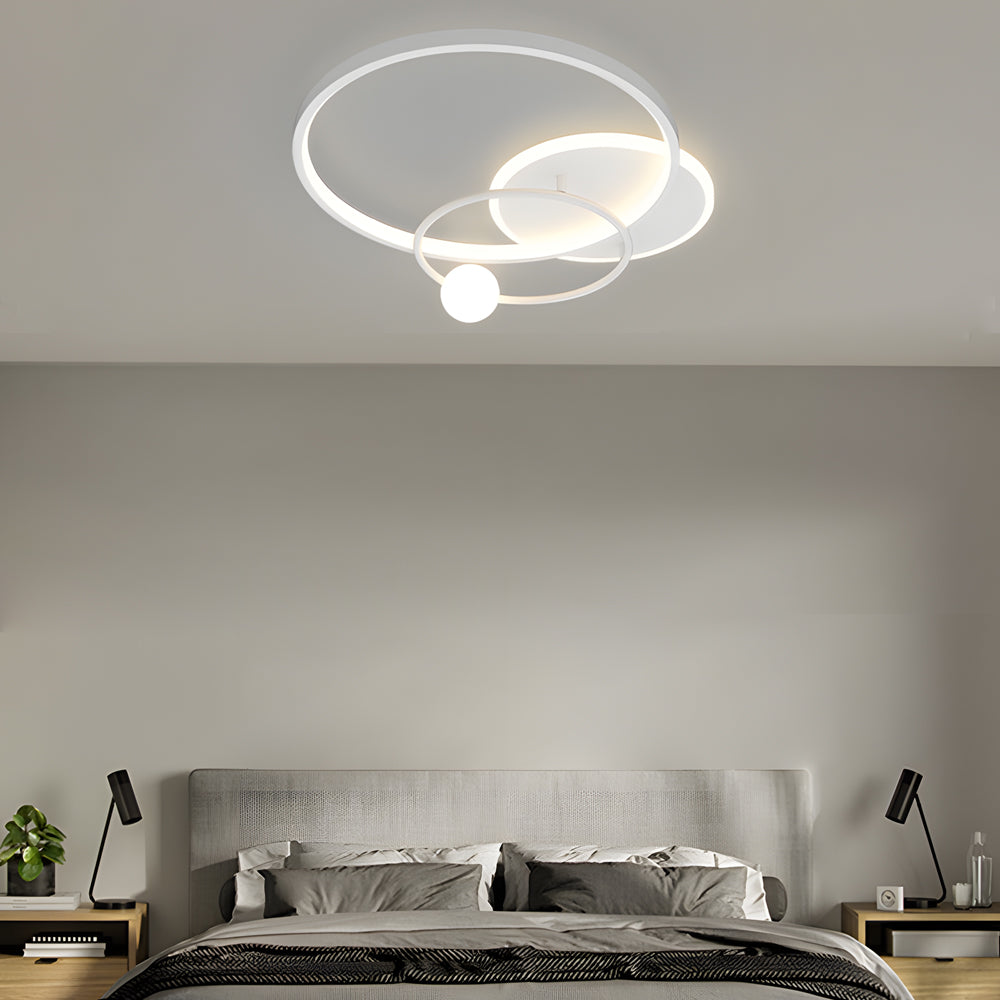 Multi Circle Led Flush Ceiling Light Gold Balck White 1