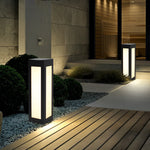 Modern Black Solar Bollard Lights for Pathways & Courtyards