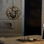 Iron Lines Ball Spherical Creative Led Industrial Style Chandelier