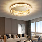 Round Crystal Stepless Dimming Led Luxury Post Modern Ceiling Light Fixture