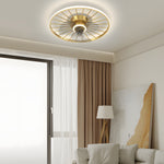 Round Silent Mute Three Step Dimming Nordic Modern Ceiling Fan And Light