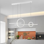 Modern LED Chandelier with Dimmable Rings for Dining Room and Living Space