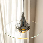 Round Transparent Glass Ufo 3 Step Dimming Modern Pendant Light Fixture