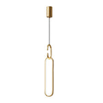 Minimalist Long Oval Rings 3 Step Dimming Led Copper Modern Pendant Lights Li002746