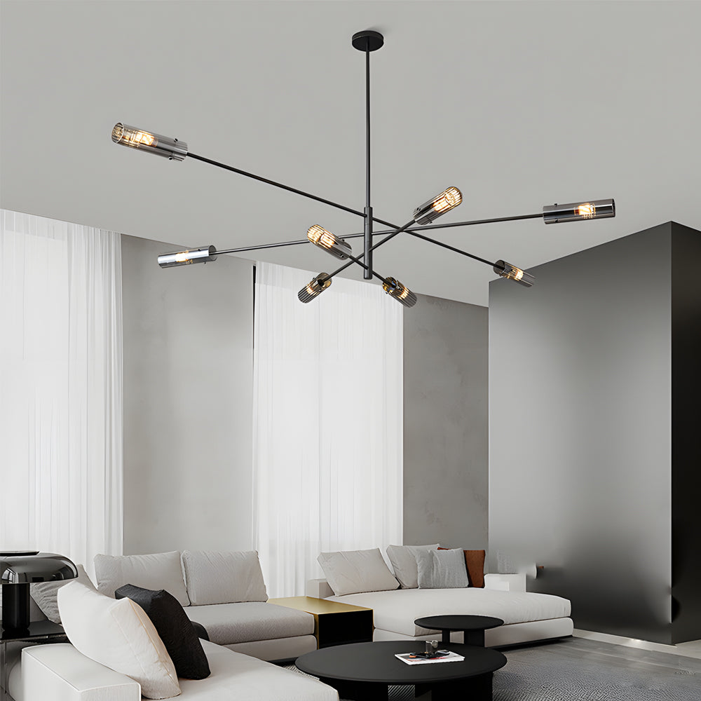 Industrial Sputnik Chandelier Copper Linear Pendant Lights 6 8 Light