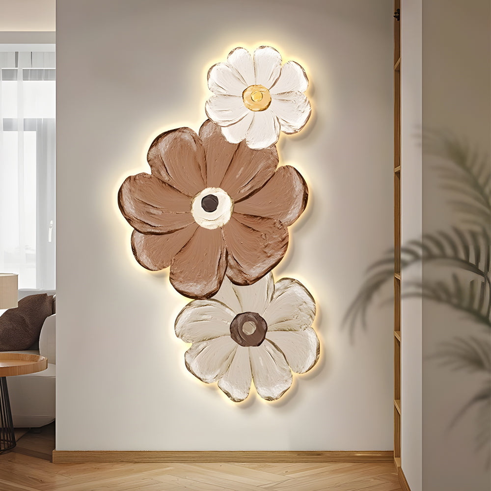 Ins Flowers Plant Luminous Led Lighting Usb Decorative Painting Wall Decor