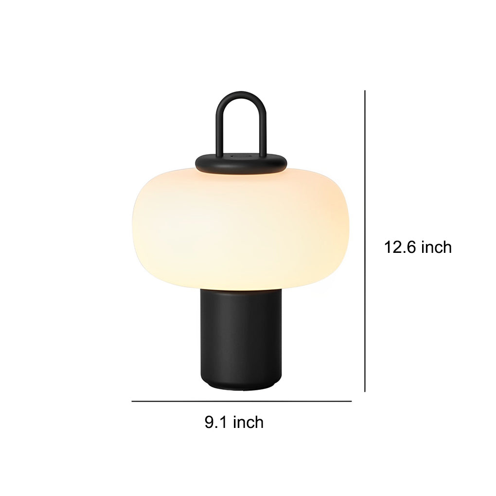 Modern Milk Glass Orb Table Lamp Portable Led Ambient Lighting
