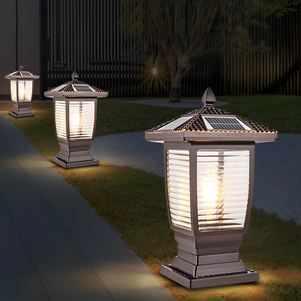 Retro Modern Solar Fence Post Light Ha092357