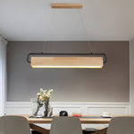 Wooden Led Dining Pendant Light Rectangle