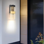 Bubbles Crystal LED Outdoor Wall Sconce – Modern Waterproof Black Aluminum Light