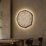 Rustic Round Wood Slice Clock With Remote Control And Led Lights Us Plug