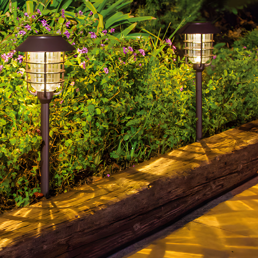 22 8 In Black Mini Torch Solar Pathway Lights Outdoor Lawn Led Lights