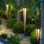 LumaPath Square RGB Solar Pathway Light with Conical Base for Modern Landscapes