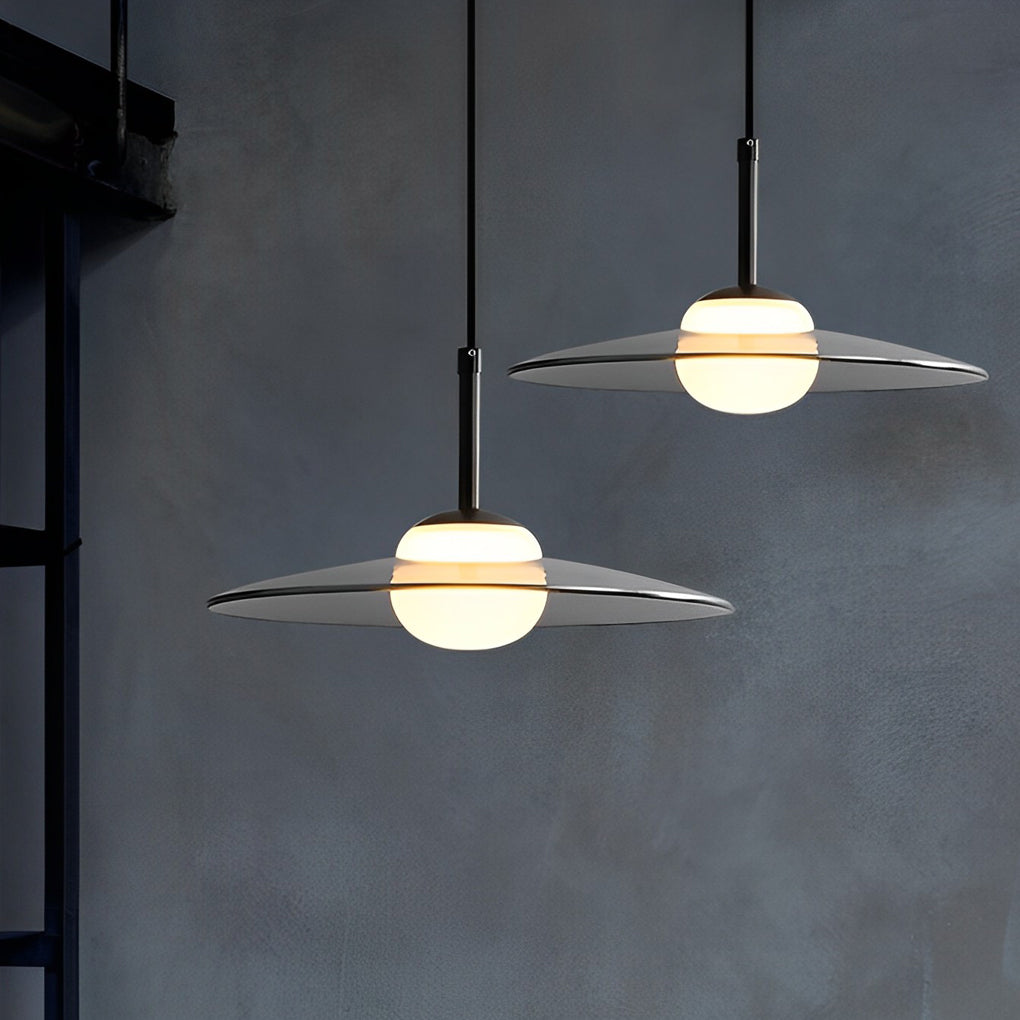 Glass Ufo Led Black Kitchen Pendant Light Li002218
