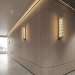 Luma Column LED Wall Sconce in Brushed Gold and Clear Glass