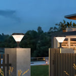 9 In H Waterproof Black Solar Led Pier Mount Light