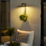 1 Light Solar Wall Mounted Plant Stand Outdoor Wall Light With Planter