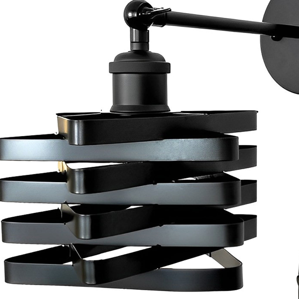 Black Swing Arm Wall Sconces With Plug Ha079888