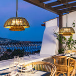 Decorative Ropes Rattan Waterproof Led Modern Solar Outdoor Chandelier