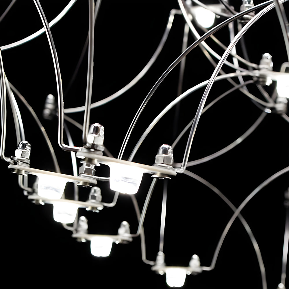 Stainless Steel Crystal Pendants Raindrops Led Italian Style Chandelier
